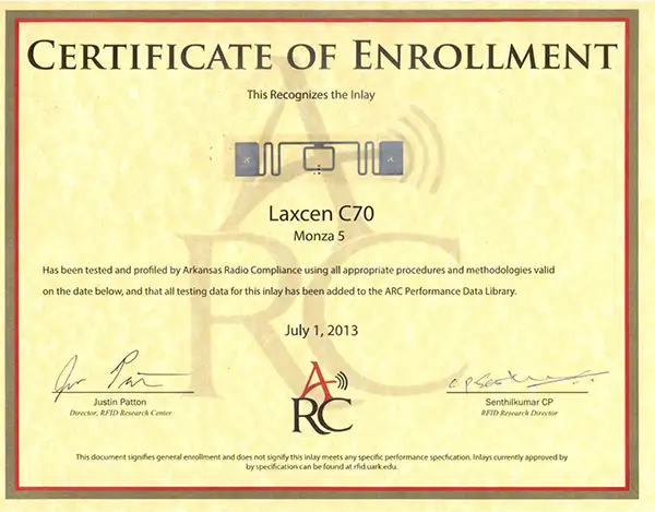 ARC-Certificate-C70
