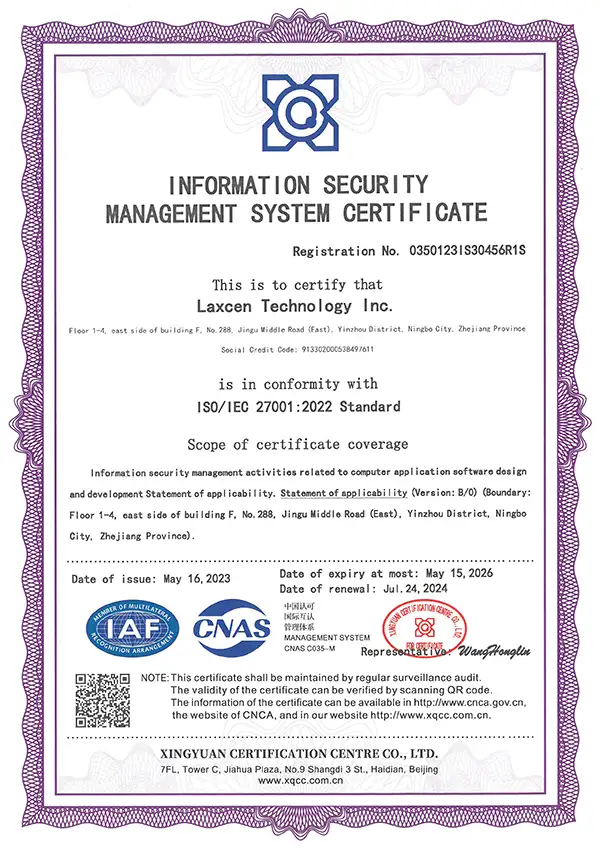 Information Security Management System Certificate